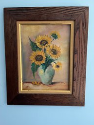 Sunflowers Painting Signed By Artist