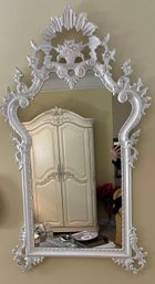 Ornate Turner White-painted Rococo-style Wall Mirror With Floral And Scroll Motifs