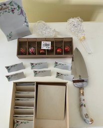 Wine, Cheese & Celebration: Cake Server, Wine Bottle Toppers, Wineglass Tag, Ceramic Menu & Food Markers