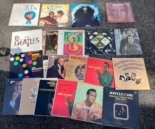 Assorted Records To Include: The Beatles, Hair, Johnny Cash, Simon & Garfunkel, Captain & Tennille, And More!