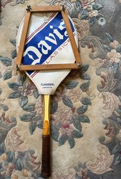 Davis Classic Wooden Tennis Racket With Cover And Press