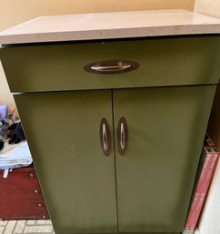 Metal And Formica Top Cabinet (2 Shelves And One Drawer)