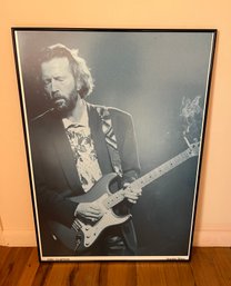 Vintage Framed 'Smokin' Blues' Poster Of Eric Clapton Playing Guitar