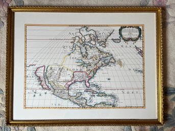 Antique Nicolas Sanson Map Of North America, Dated 1650
