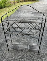Vintage Wrought Iron Multi-shelf Wine Or Bakers Rack