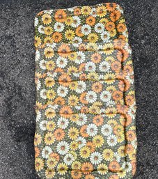 Vintage Metal Lap Tray With A Mid-century Daisy Floral Pattern