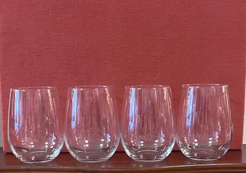 4 Stemless Wine Glasses