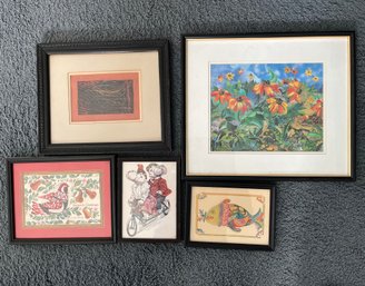 Collection Of 5 Framed Prints Some Signed