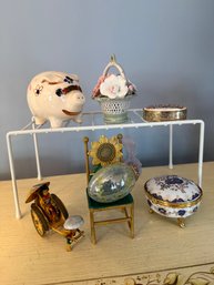 Littles: Piggy Bank, Porcelain Basket, Trinket Boxes, Russ Glass Egg And More