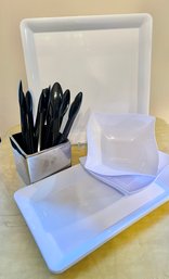 Plastic Tray And Serving Spoons