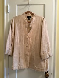 Carole Little Woman 2X 100 Percent Linen Blazer