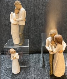 Willow Tree Figures, 2-Our Gift, 1-Home And 1-Angel Of Healing
