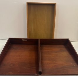 3- Wood Letter/paper Holders