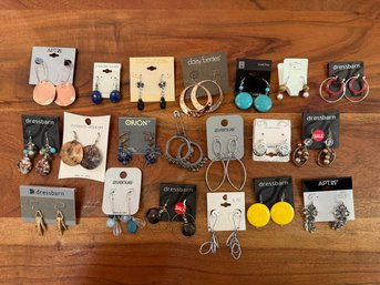 20 Costume Earrings With 1 Pair Of Sterling And Lapis #1