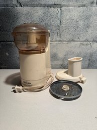 Vintage Sunbeam Oskar Compact Food Processor With Chopping Blade.