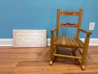 Kids Ricking Chair And What Are Little Girls Made Of Wall Decor