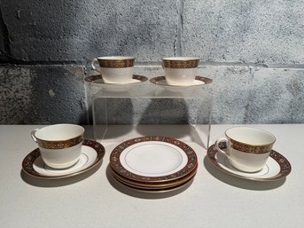 Royal Crown Derby Daphin A1322 Tea Cups/Saucers And Dessert Plated