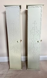 Cream-colored Decorative Cabinets With Embossed Motifs.