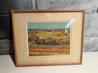 Framed Print Reproduction Of Vincent Van Gogh's Painting 'The Harvest'