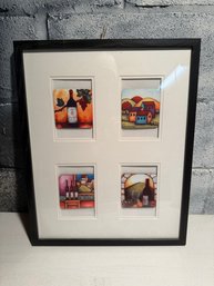 Featuring Four Different Wine-themed Coasters By Artist Robert Raderburger.