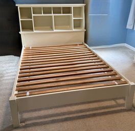 Pottery Barn Full-size Bed Frame With Bookshelf Headboard