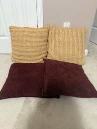 Maroon And Beige Decor Pillows