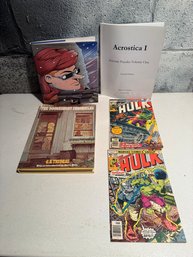 Hulk Comic Books: 209 1976, 208 1977, Acrostica Puzzles, Doonesbury Books & I Am Blind & My Dog Is Dead