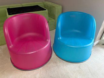 2 Pink/blue Ikea Stacking Kimme Chairs