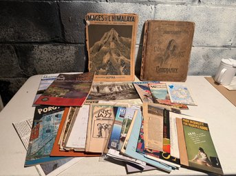 Vintage Travel Guides, Books, Pamphlets, 1930s Illustrated Book Himalayas & Old Edition Comprehensive Geo Book