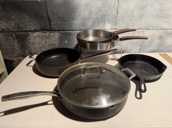 Variety Of Pans: All Clad, Cast Iron, Cool Handles And More