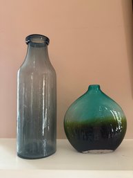 Grey Glass Vase And Natural Currents Vase