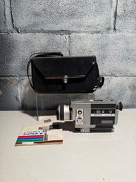 Vintage Cosina Super-8 Movie Camera With Instruction Booklet And Case