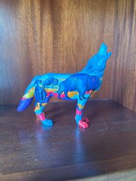 Westland Giftware 'Blue Buffalo Wolf' Resin Figurine With Abstract Colors
