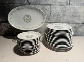 Vintage Set Of Noritake Japan Dinnerware In The Carousel Pattern.