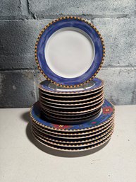 Signature Housewares Horizon Pattern Southwestern Style Decorative Plates.