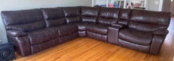 Brown Leather Sectional