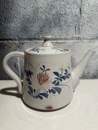Vintage Hand-painted Ceramic Teapot With Floral Motifs From Japan.