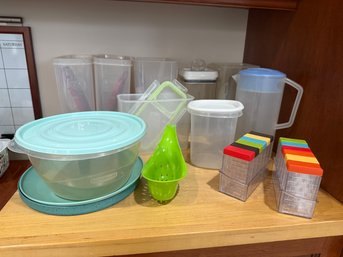 Plastic Containers, Strainer, Spice Jars And More