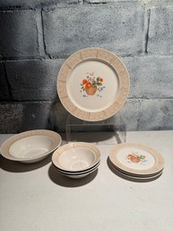 Yamaka 'Bouquet Basket Beige' Pattern Ceramic Dinnerware Set