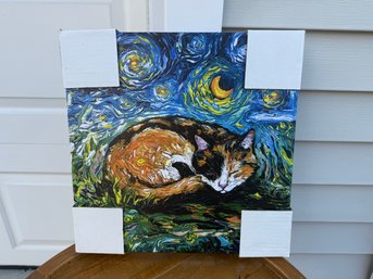 Sleepy Calico Night By Aja Trier Canvas Print