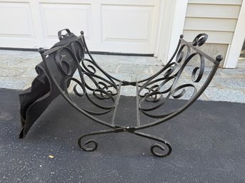 Wrought Iron Foldable Log Holder And Bag