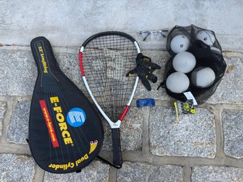 Pressure Less Tennis Balls, E-force 22 Long Strike With Goggles And Glove