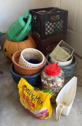 Planters, Watering Can And Potting Mix