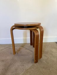 Two Mid-century Modern Bent Plywood Stacking Tables
