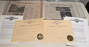 Authentic New York Times Newspaper November 17,1964 And Friday February 17, 1995