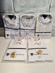 New Henry Jacobson Men's Striped Dress Shirts In Various Colors
