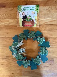 At Patricks Wood Wreath And Looking For Leprechaun Books