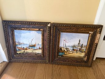 Signed Coastal Tile Art