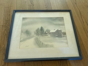 Winter Scene Signed Dan Lambo