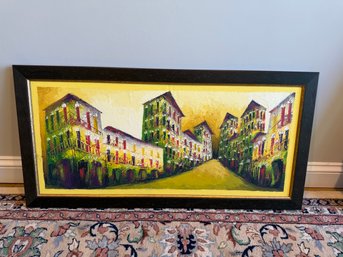 Impressionist Cityscape Painting Signed Leonard